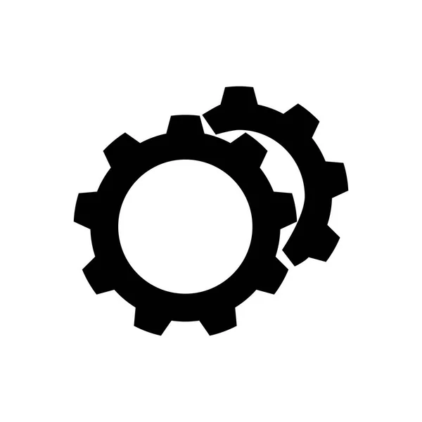 Black Silhouette Gears Icon Vector Style Flat Symbol Transparent Background — Stock Vector