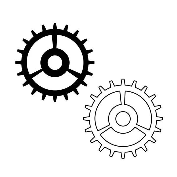 Gear Vector Icon Flat Style Cog Wheel Isolated Transparent Background — Stock Vector