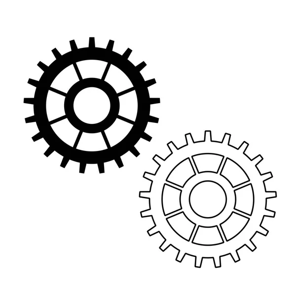 透明背景に隔離されたフラットスタイルのギアベクトルアイコン ベクトルイラストEps — ストックベクタ