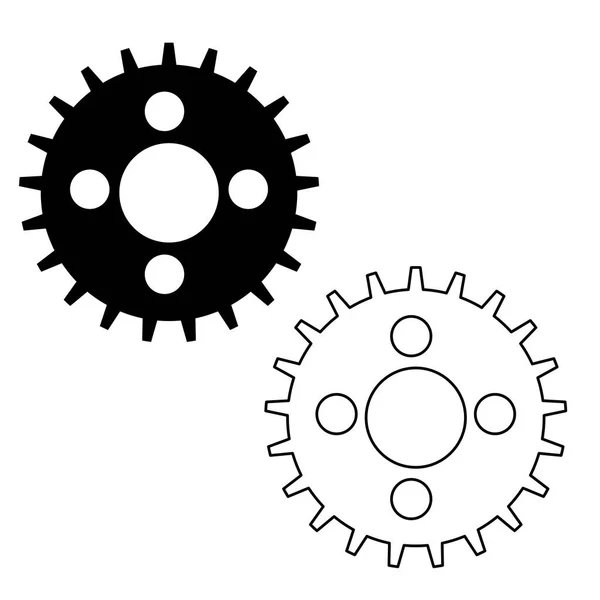 Icono Vector Engranajes Rueda Style Cog Plana Aislada Sobre Fondo — Archivo Imágenes Vectoriales