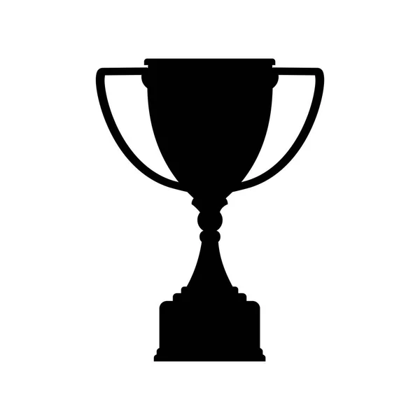 Zwart Silhouet Platte Trofee Beker Pictogram Trofee Ikoon Winnaar Cup — Stockvector