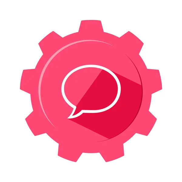 Mensaje Chat Icono Burbuja Icono Engranaje Para Diseño Sitio Web — Vector de stock