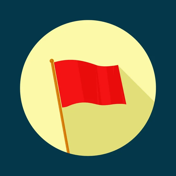 Piros Zászló Ikon Körkörös Háttérrel Zászló Ikonok Modern Design Stílusban — Stock Vector