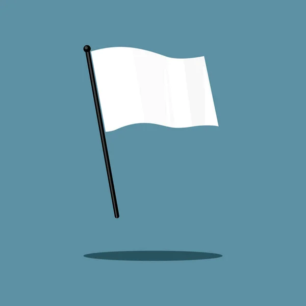 Bandera Blanca Bandera Ondulante Horizontal Limpia Aislada Fondo Ilustración Vectorial — Vector de stock