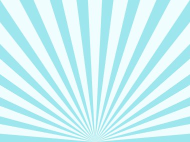 Güneş ışınları açık mavi ve beyaz arka plan. Güneş ışığı patlaması. Vektör illüstrasyonu