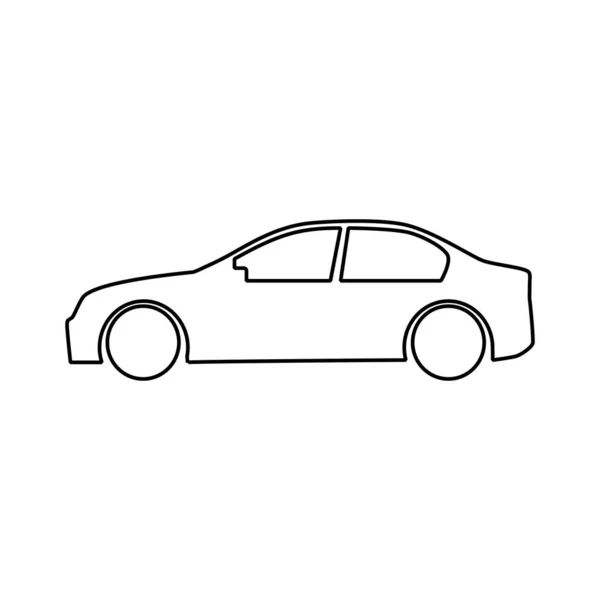 标志汽车品牌的轮廓汽车图标 从侧面看 矢量图解 — 图库矢量图片