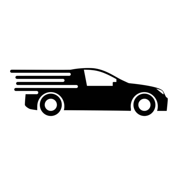 Силуэт Автомобиля Быстрая Доставка Плоский Значок Транспорта Векторные Иллюстрации Eps — стоковый вектор