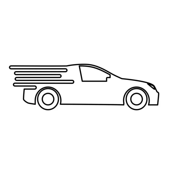 Silüet Araba Nakliye Için Hızlı Teslimat Ikonu Vektör Illüstrasyonu — Stok Vektör