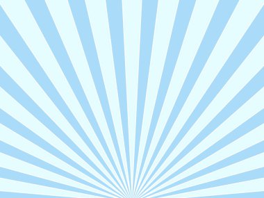 Güneş ışınları açık mavi ve beyaz arka plan. Güneş ışığı patlaması. Vektör illüstrasyonu