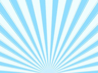Güneş ışınları açık mavi ve beyaz arka plan. Güneş ışığı patlaması. Vektör illüstrasyonu