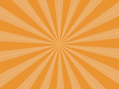 Güneş ışınları turuncu arka plan. Güneş ışığı patlaması. Vektör illüstrasyonu