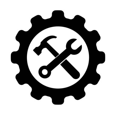 Beyaz arkaplanda servis araçları simgesi. Tamir et. Web sitenizin tasarım ve logosu için servis sembolü. Vektör 