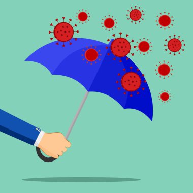 Coronavirus salgını finansal kriz için yardım ediyor. Hayatta kalmak için şirket ve iş. İş adamı lideri güvende. eps