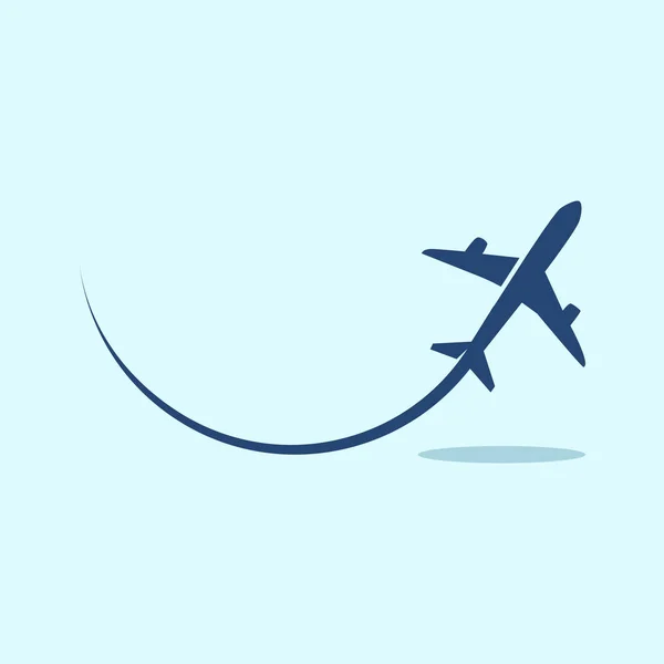 Símbolo Del Avión Viajar Alrededor Del Mundo Airplane Logo Ilustración — Vector de stock