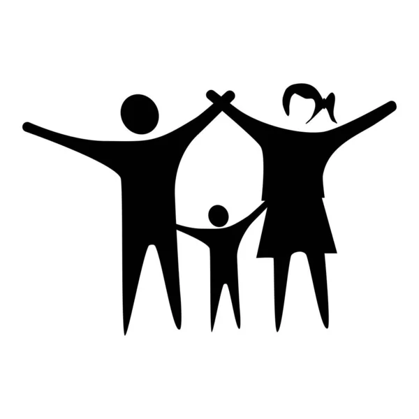 Silhouette Familiensymbole Einfachem Design Auf Isoliertem Hintergrund Vektorillustration Eps — Stockvektor