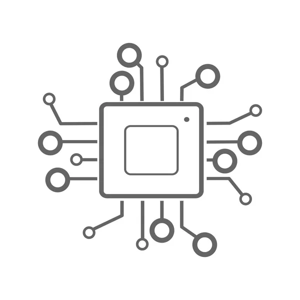Cpu Symbol Prozessorzeilenvektorsymbol Für Webseiten Und Mobiles Minimalistisches Flaches Design — Stockvektor