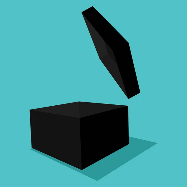 Ouvrez Boîte Cadeau Noire Isolé Sur Fond Illustration Vectorielle Eps — Image vectorielle