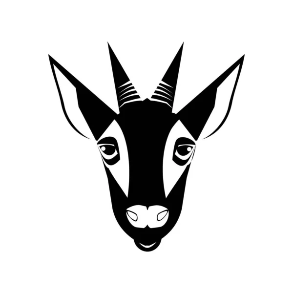 Serow Cabeza Icono Diseño Cabeza Ciervo Sobre Fondo Blanco Animales — Vector de stock