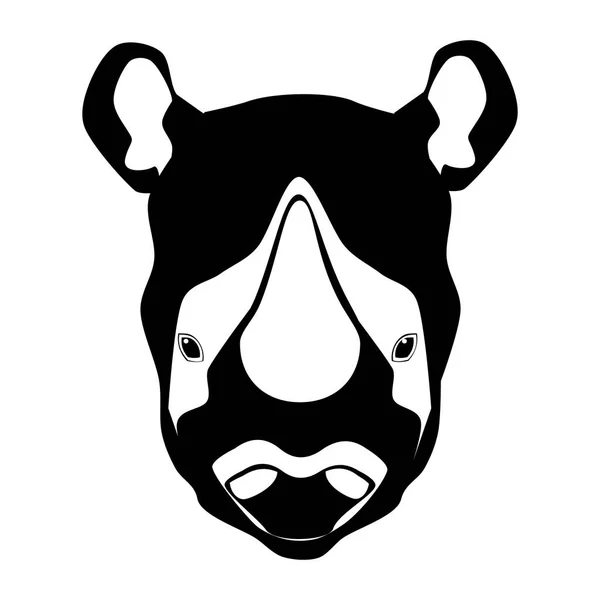 サイの頭のアイコン 白い背景にサイの頭のロゴ 野生動物ベクター — ストックベクタ