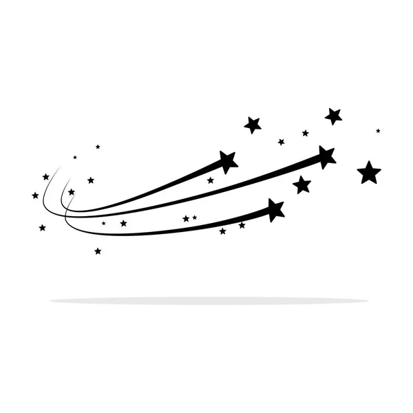 Icono Del Cometa Icono Asteroide Black Shooting Star Con Elegante — Vector de stock