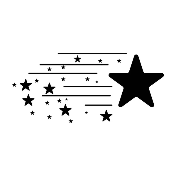 Étoiles Icônes Vecteur Traînée Étoile Queue Comète Isolé Sur Fond — Image vectorielle