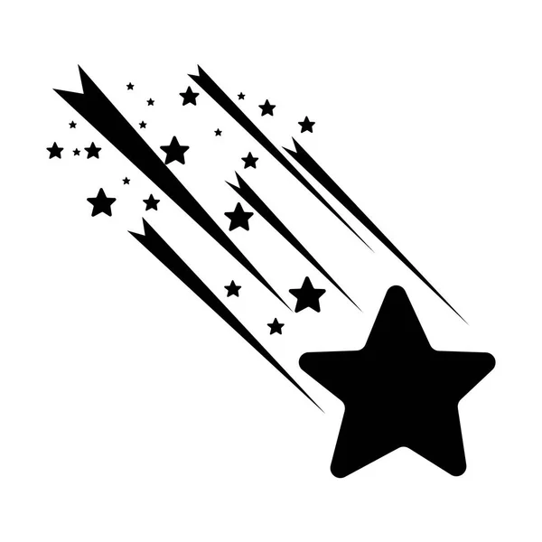 Étoiles Icônes Vecteur Traînée Étoile Queue Comète Isolé Sur Fond — Image vectorielle