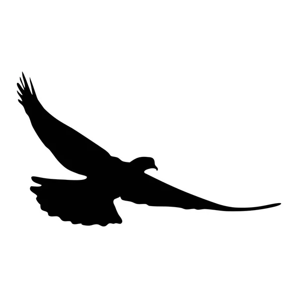 Silhouette Oiseau Volant Sur Fond Blanc Pigeon Silhouette Volant Illustration — Image vectorielle