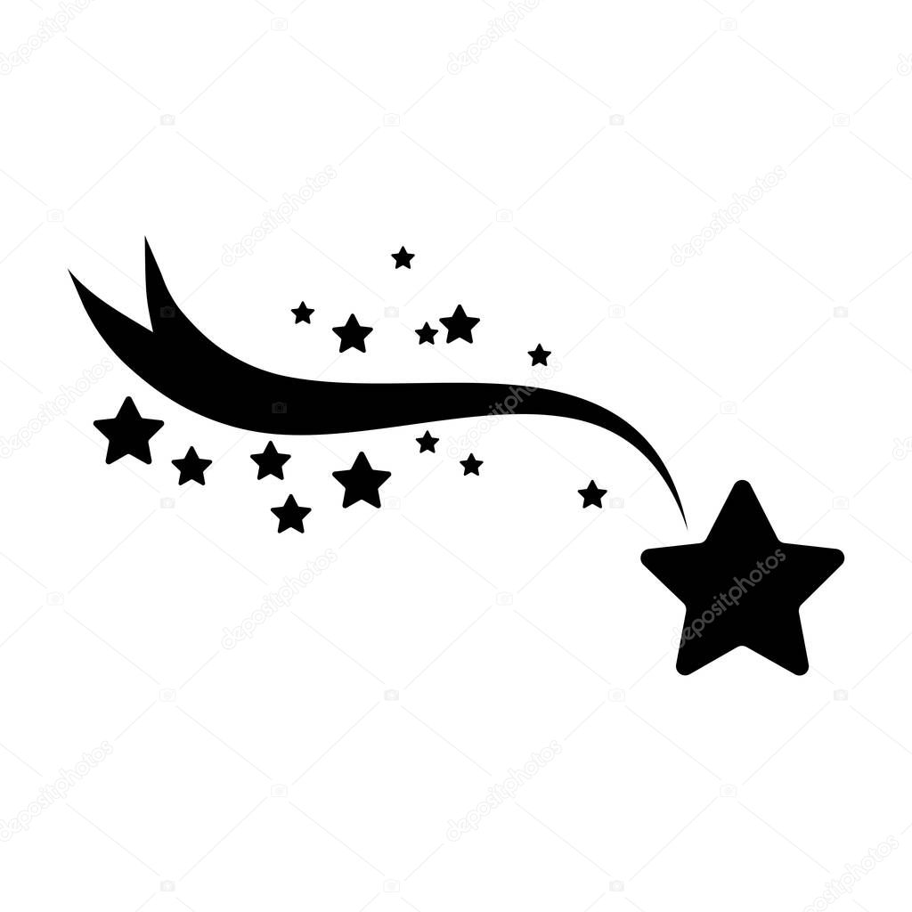 stars icons. Comet tail or star trail vector isolated on white background eps