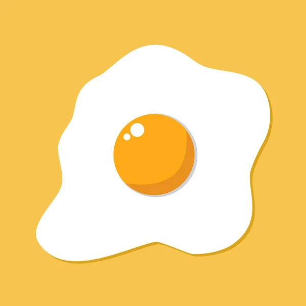 Turuncu arka planda izole edilmiş yumurta. Kızarmış yumurta ikonu. Kızarmış yumurta yakın çekim vektörü