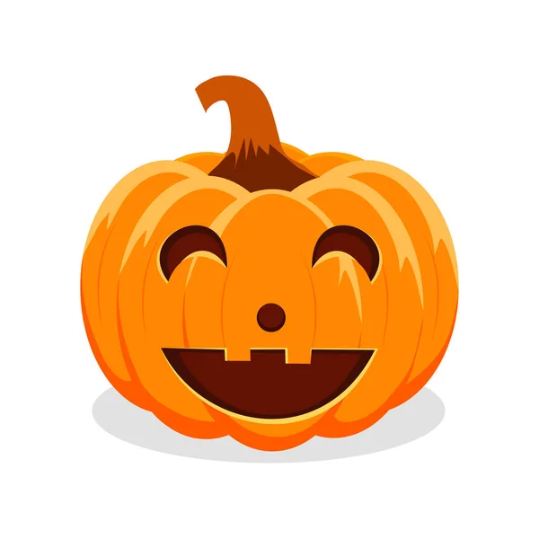 Zucca Halloween Con Volto Felice Sfondo Bianco Illustrazione Vettoriale Eps — Vettoriale Stock