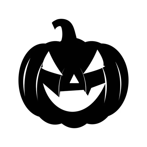 Silhouette Zucca Halloween Sfondo Bianco Illustrazione Vettoriale Eps — Vettoriale Stock