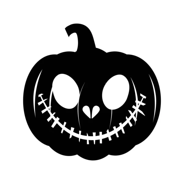 Silhouette Von Halloween Kürbis Auf Weißem Hintergrund Vektor Illustration Eps — Stockvektor