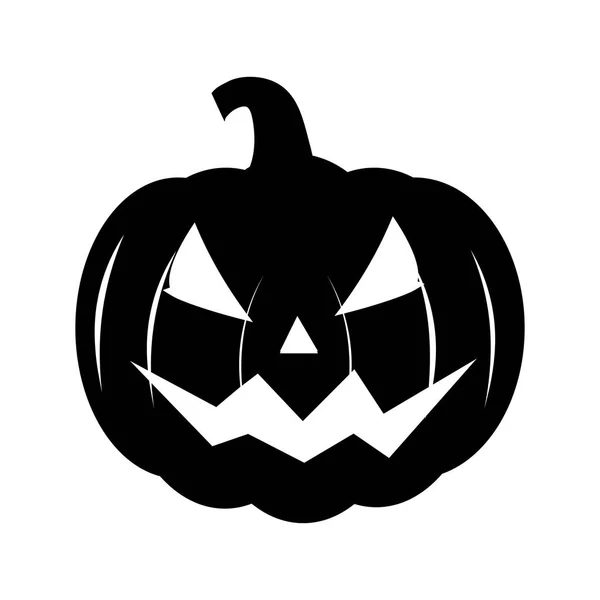 Silhouette Zucca Halloween Sfondo Bianco Illustrazione Vettoriale Eps — Vettoriale Stock