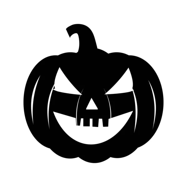 Silhouette Halloween Pumpkin White Background Vector Illustration Eps — Stock Vector