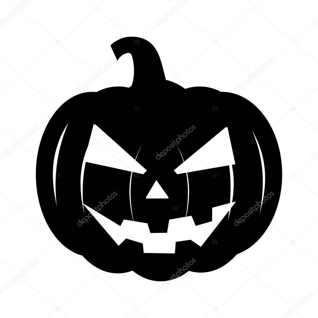 silhouette of Halloween pumpkin on white background. vector illustration eps