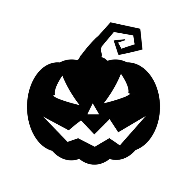 Silueta Calabaza Halloween Aislado Sobre Fondo Blanco Ilustración Vectorial — Vector de stock