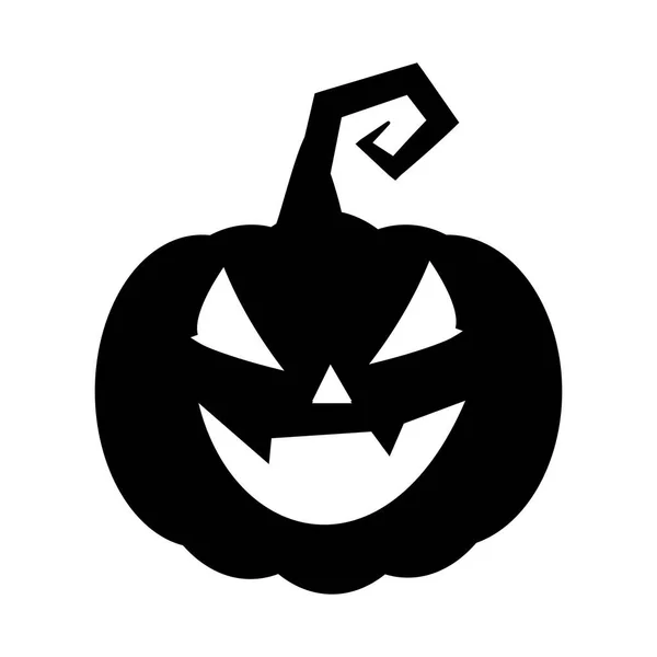 Silhouette Halloween Pumpkin Isolated White Background Vector Illustration — Stock Vector