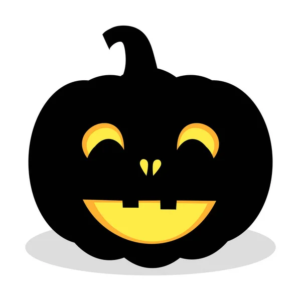 Fekete Halloween Tök Elszigetelt Fehér Háttérrel Vektor Illusztráció Eps — Stock Vector