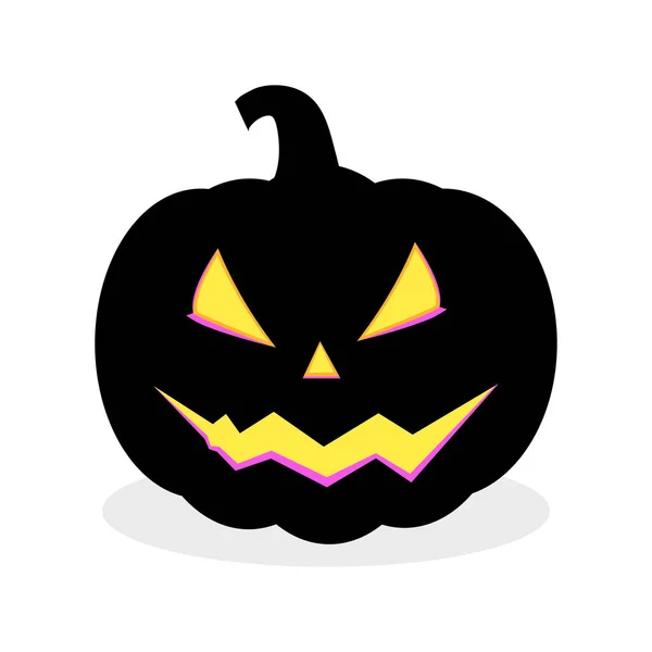 Calabaza Halloween Negro Aislado Sobre Fondo Blanco Ilustración Vectorial Eps — Vector de stock