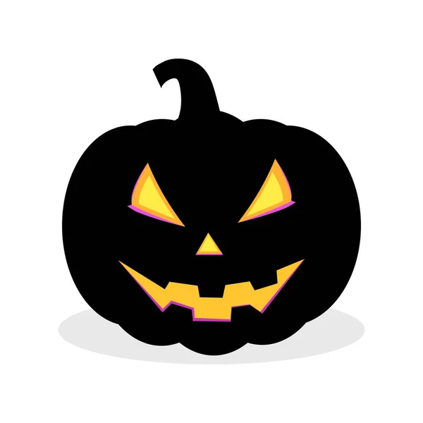 Calabaza Halloween Negro Aislado Sobre Fondo Blanco Ilustración Vectorial Eps — Archivo Imágenes Vectoriales