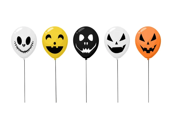 Ballons Colorés Heureux Halloween Halloween Fête Concept Vacances Illustation Vectorielle — Image vectorielle