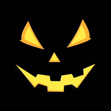 Siyah arkaplan vektör illüstrasyonunda Cadılar Bayramı hayalet maskesi