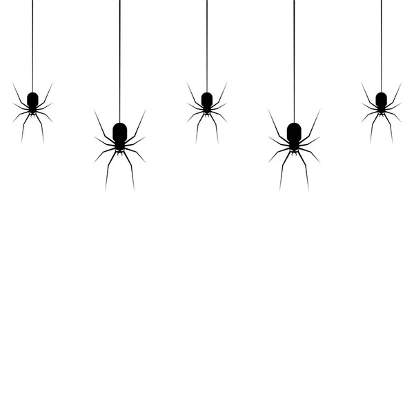 Şeffaf Arka Planda Süsleme Için Örümcekleri Asmak Cadılar Bayramı Için — Stok Vektör