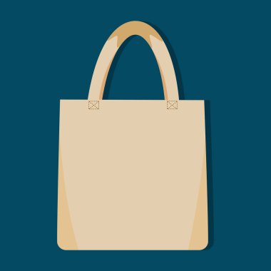 Eko çanta düz stil beyaz arka planda izole. Kirlilik sorunu konsept vektörü