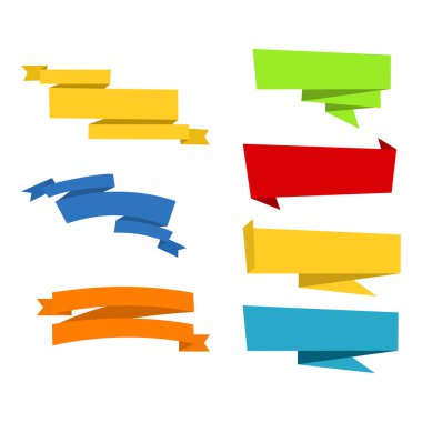 Web için düz etiket tasarımı. Etiket vektörü. Pankartlar ve Etiketler koleksiyonu