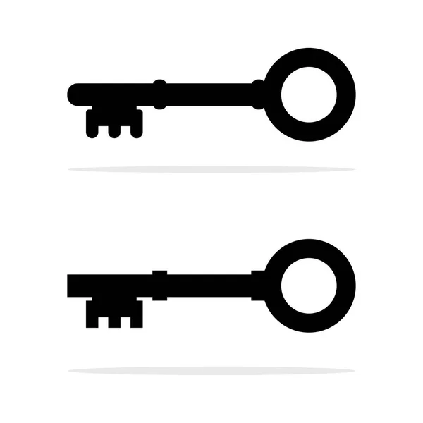 Schwarzes Schlüsselsymbol Isoliert Auf Weißem Hintergrund Vektor Illustration Eps — Stockvektor
