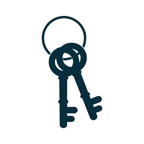黑色钥匙链图标 在背景上孤立 安全标志设计 矢量图解 — 图库矢量图片