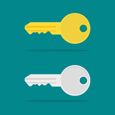 Anahtar simgesi. Kilit sembolü Koruma ve güvenlik işareti. vektör illüstrasyonu