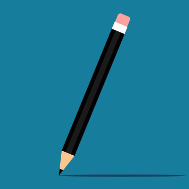 siyah kalem ikonu. Kalem arka planda izole. Vektör illüstrasyonu