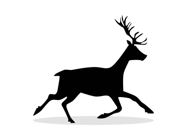 Silhouette Cerf Isolé Sur Fond Blanc Illustration Vectorielle Eps — Image vectorielle